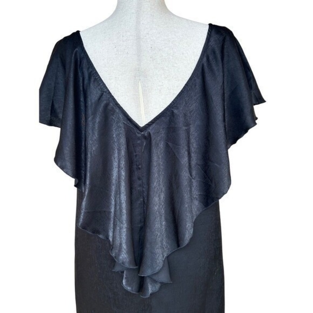 NWT Anthropologie The Odells Black Dress Ruffle Back Party Dress M Retail $198 - Picture 9 of 9